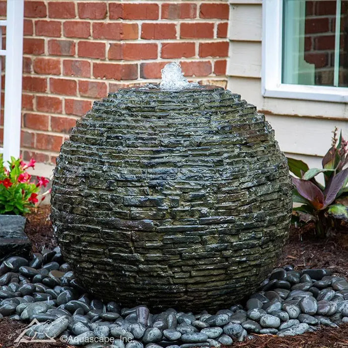 Aquascape - Medium Stacked Slate Sphere Landscape Fountain Kit - 78290 Aquascape